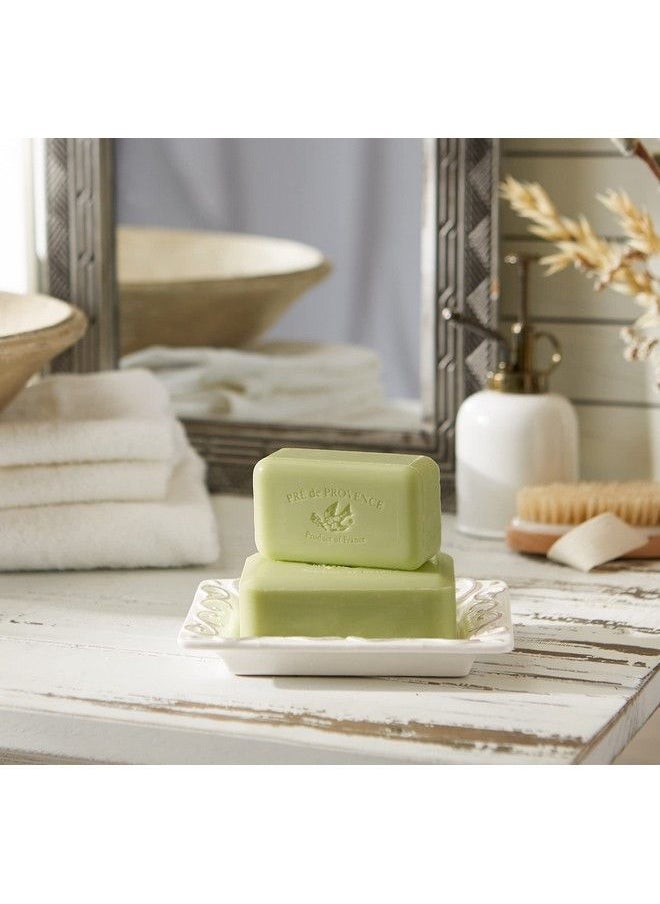 Pre De Provence Artisanal Soap Bar Natural French Skincare Enriched With Organic Shea Butter Quad Milled For Rich Smooth & Moisturizing Lather Green Tea 5.3 Ounce  - Image 4