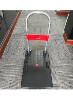 Rubik Foldable Platform Flat Trolley with 4 Wheels 45Kg Load Capacity, Push Cart Platform Truck 65x40cm - Black/Red  - Image 4