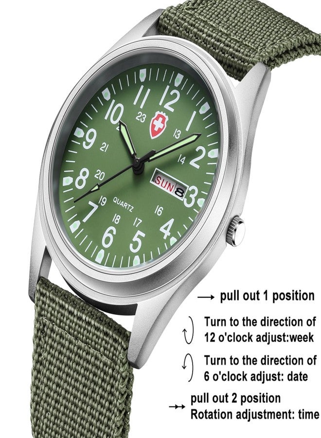 Gosasa Unisex Military Watches Sport Textile Nylon Strap Stylish Men Watch Luminous Fashion Watches Analog Display Quartz Waterproof Casual Wristwatch, C-Black Luminous 2, Sport - Image 2
