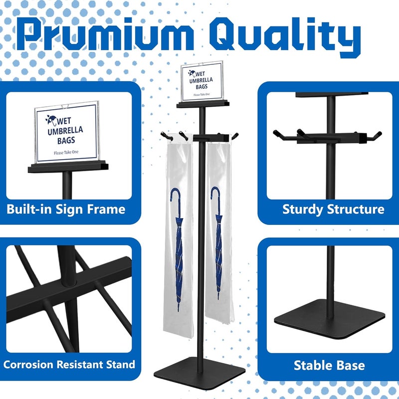 montex Wet Umbrella Stand with Free 200 Plastic Umbrella Bags and Holder - Image 4