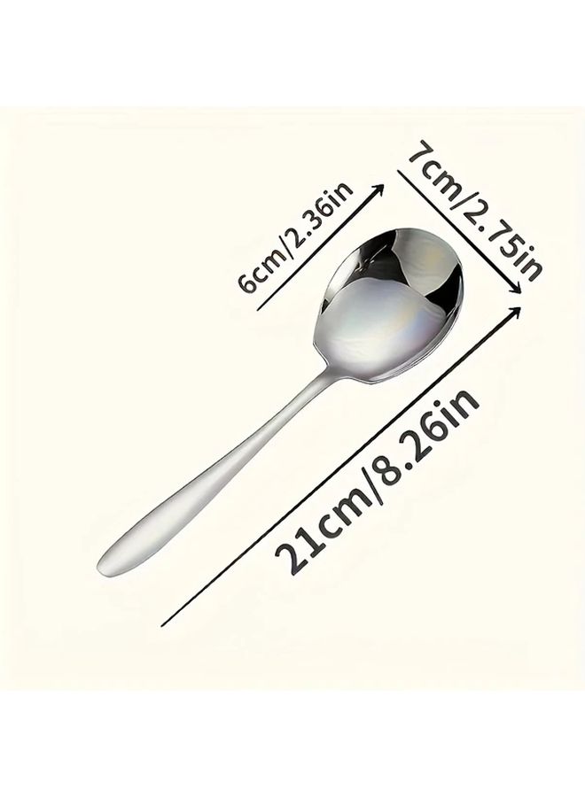 2pcs Stainless Steel Large Serving Spoons Thick Dinner Spoons for Restaurants Kitchens - Image 2