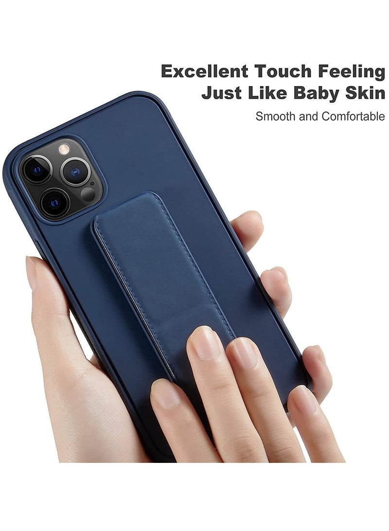 ELTRAZONE IPhone 14 Pro Case with Magnetic Foldable Back Stand and Holder, Cover with Finger Strap and Hand Grip, Magnetic Car Mount Kickstand IPhone 14 Pro (Dark Blue) - Image 4