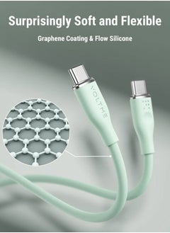 VOLTME USB C Charger Cable, 100W E-Marker USB C to USB C Cable 6ft, Type C Charging Cable Fast Charge for MacBook Pro 2021, iPad Pro 2021, iPad Air 4, Galaxy S21, Pixel, Switch (Green)  - Image 2