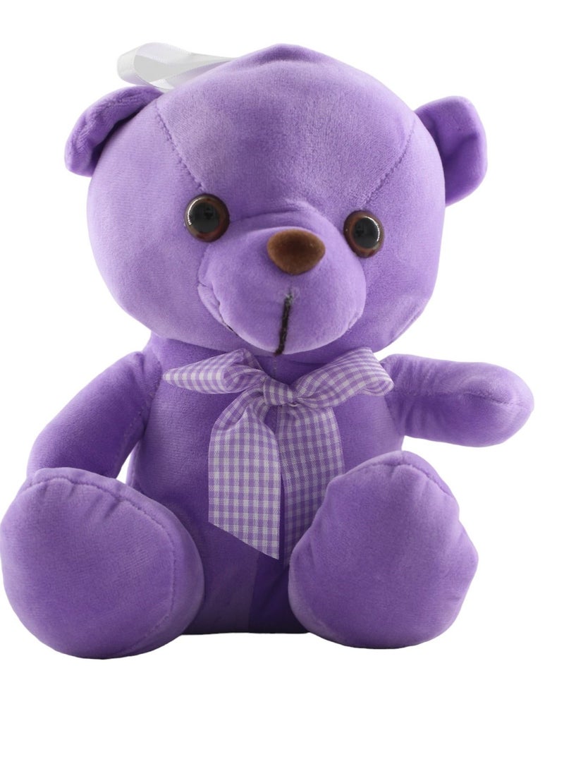 Toy Box Non-Toxic Stuffed And Plush Soft Teddy Bear Purple(24x19x14cm)  - Image 1