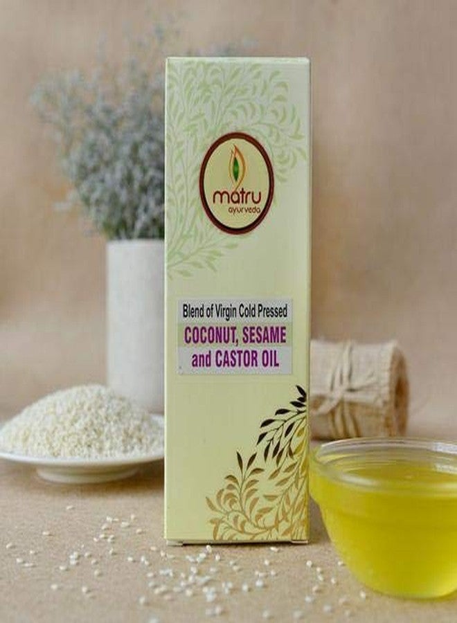 ماترو ايورڤيدا مزيج ماترو أيورفيدا من زيت جوز الهند البكر المعصور على البارد وزيت الخروع وزيت السمسم، (عبوة مزدوجة) 200 مل × 2 - Image 3