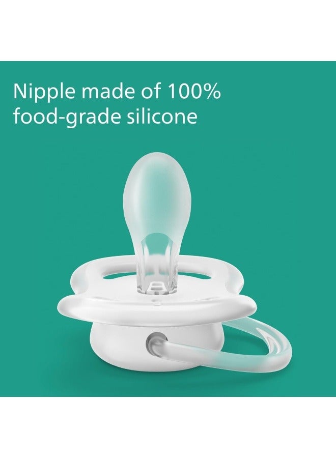Philips Avent Soother Ultra Air Nighttime 6-18M For Girls, 2 Pieces | No.1 Brand Recommended by Moms Worldwide | Glows in the dark |Light |Breathable |BPA free | Orthodontic with Sterilization Case - Image 4
