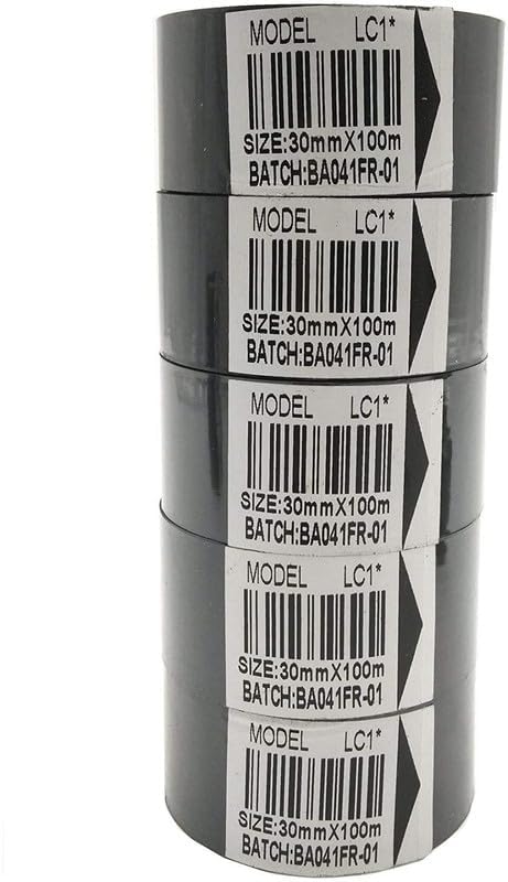 True-Ally 5 Rolls Hot Stamp Ribbon Thermal Transfer Ribbon 30mm x 100m for Date Coder Hot Stamp Printer 241 241B 241S TJ-08 DY-8 DY-6 (Black) - Image 3