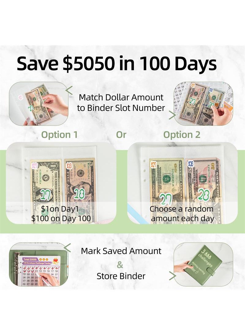 Generic Budget Binder, Cash Envelopes for Budgeting and Saving Money, Money Organizer Cash, Green  - Image 2