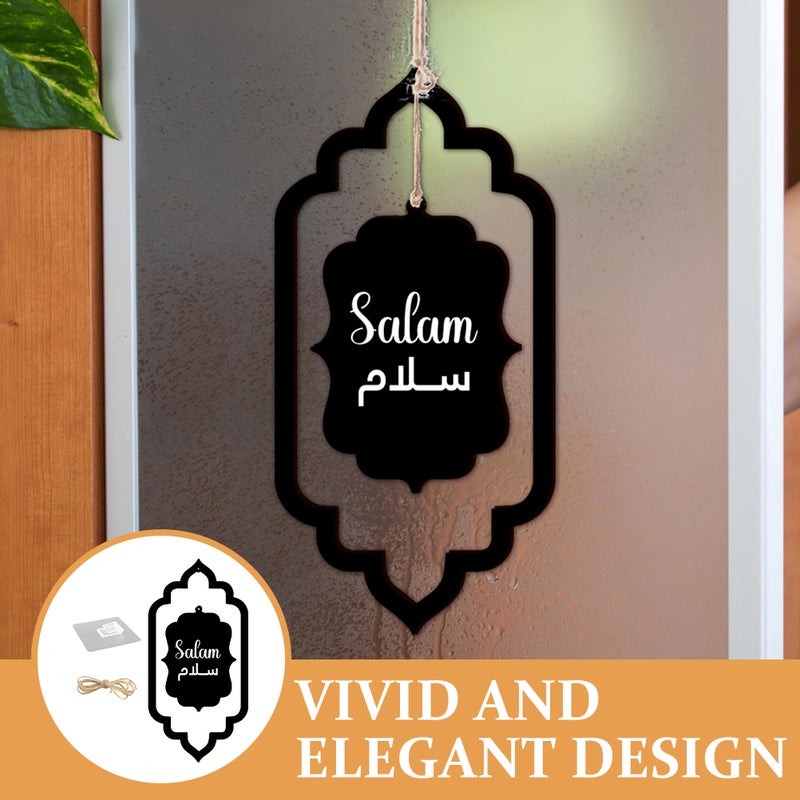 1 Set of Hanging Wood Plaque Hollow-Out Wood Sign Pendant Outdoor Porch Sign Decor - Image 3