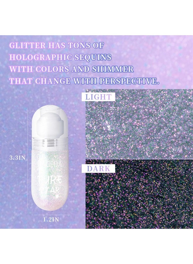 DAGEDA Body Glitter Gel Rollon Face Glitter For Mermaid Makeup Festival Rave Accessories Holographic Hair Glitter Gelbody Shimmer Halloween Makeup For Rave Party (Sparkling Pink) - Image 3