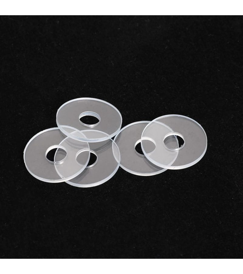 62pcs Transparent Plastic Flat Washers Suitable For Shower Door Handle Isolation Pads Non Conductive Moistureproof Screw Mounted Caps And Sealing Gasket Washers For Glass Doors Bathroom Fence Hardware Durable Plastic Spacers - Image 2