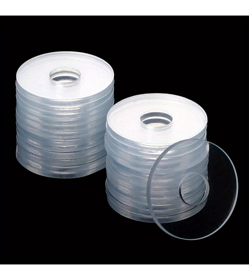 62pcs Transparent Plastic Flat Washers Suitable For Shower Door Handle Isolation Pads Non Conductive Moistureproof Screw Mounted Caps And Sealing Gasket Washers For Glass Doors Bathroom Fence Hardware Durable Plastic Spacers - Image 1