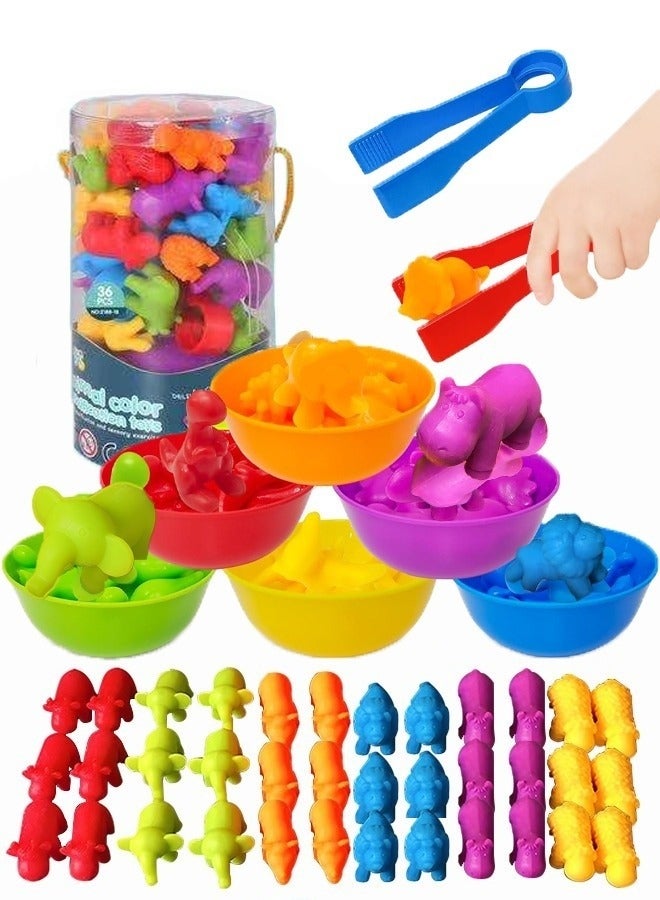 MIXDE Early Education Cognitive Toys,Children's Counting Animal Sorting Montessori Toys for  Boys Girls,Fine Motor Skill Preschool Educational Learning Activities Gifts Sensory Toys for Kids - Image 1