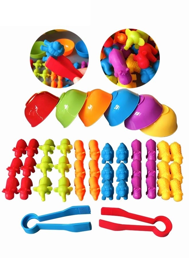 MIXDE Early Education Cognitive Toys,Children's Counting Animal Sorting Montessori Toys for  Boys Girls,Fine Motor Skill Preschool Educational Learning Activities Gifts Sensory Toys for Kids - Image 2