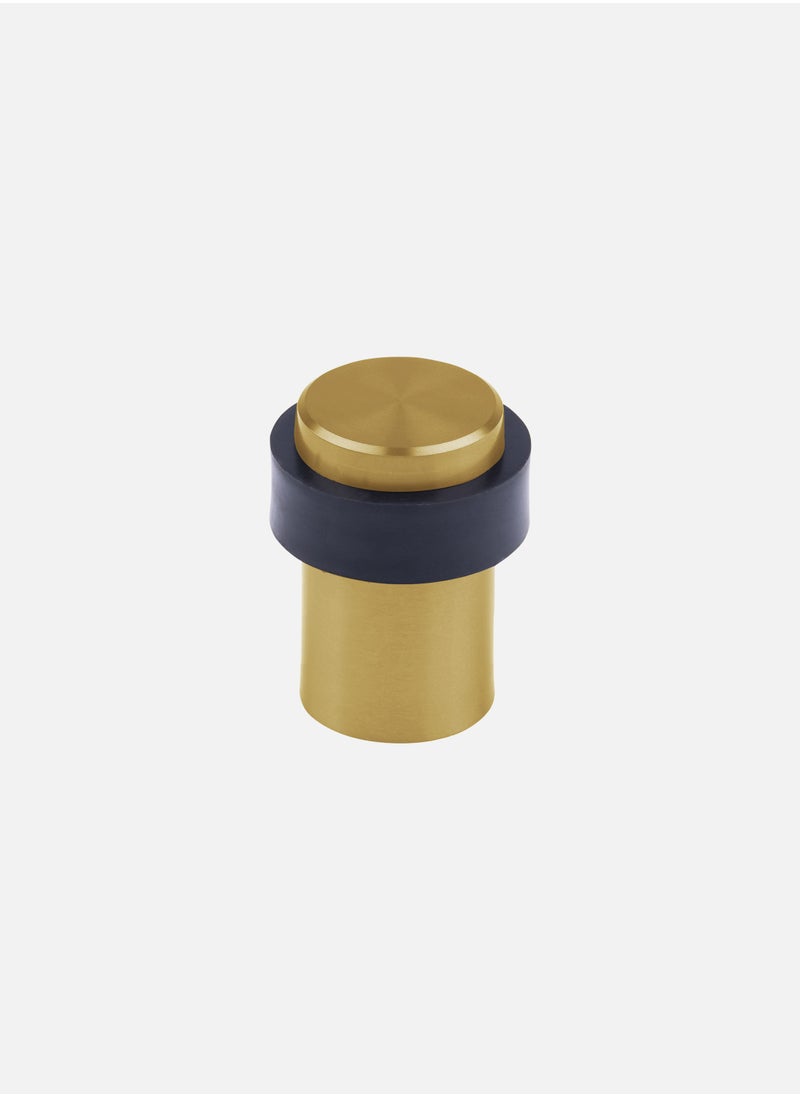 CINCINNO Cylinder Shaped Door Stopper with Rubber – 45mm, Premium Stainless Steel, Coated, Heavy Duty, Anti-Corrosion, Wall Protector, 5-Year Warranty – (Brushed Natural Brass) 