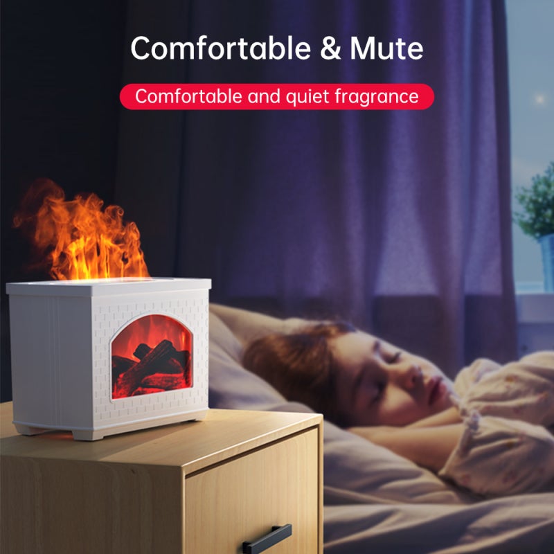 Essential Oil Diffuser 270ml Black Realistic Flame Design - Power-off Protection Air Humidifier for Home Bedroom Office Yoga Space - Image 5