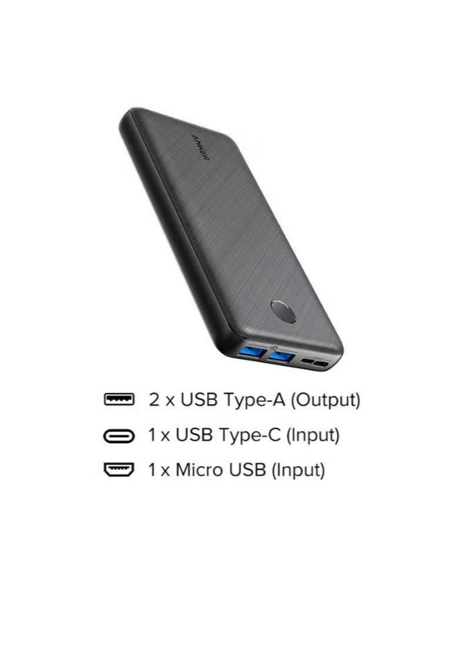 Generic - Anker Power Bank, PowerCore Essential 20000mAh Portable Charger with PowerIQ Technology and USB-C (Input Only), High-Capacity External Battery Pack Compatible with iPhone, Samsung, iPad, and More 20 watt Black - Image 1