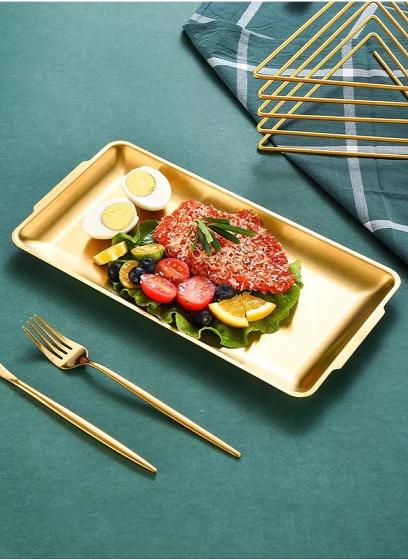 Generic Gold Rectangular Serving Tray 32x16  - Image 2
