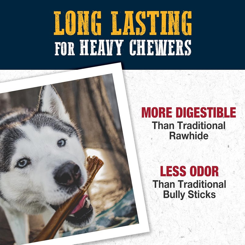 Cadet Bully Hide Sticks for Large Dogs  AllNatural Beef Pizzle High Protein Low Fat LongLasting Grain  RawhideFree Dog Chews for Aggressive Chewers Large 8 Count - Image 4