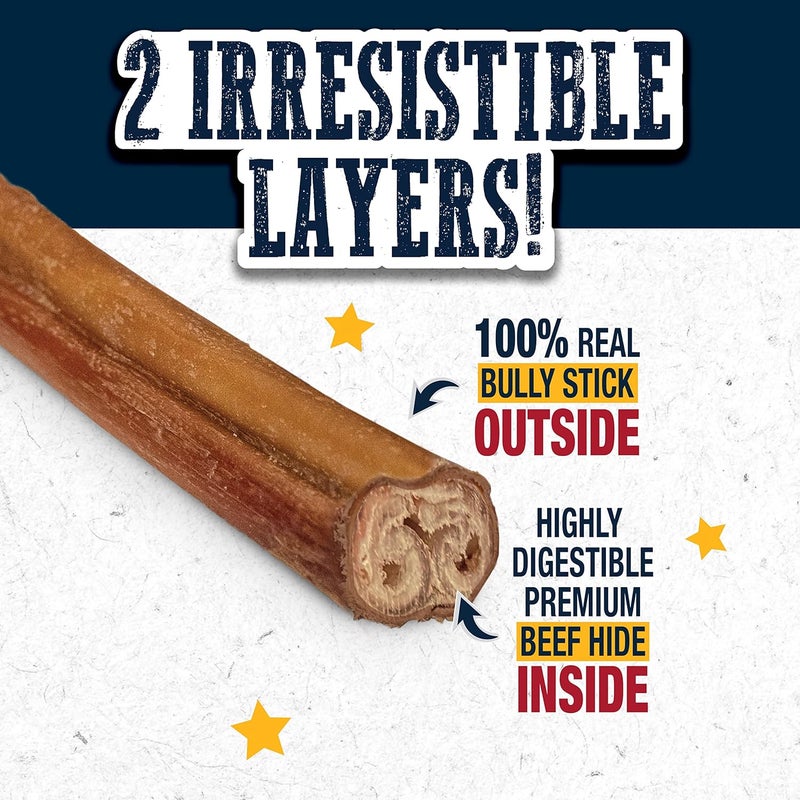 Cadet Bully Hide Sticks for Large Dogs  AllNatural Beef Pizzle High Protein Low Fat LongLasting Grain  RawhideFree Dog Chews for Aggressive Chewers Large 8 Count - Image 3