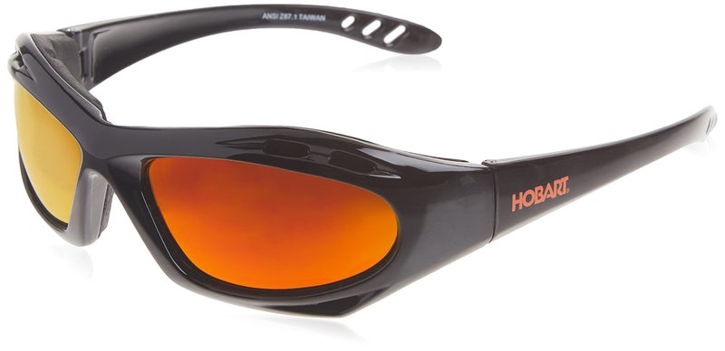 Hobart 770726 Shade 5, Mirrored Lens Safety Glasses, Black - Image 1