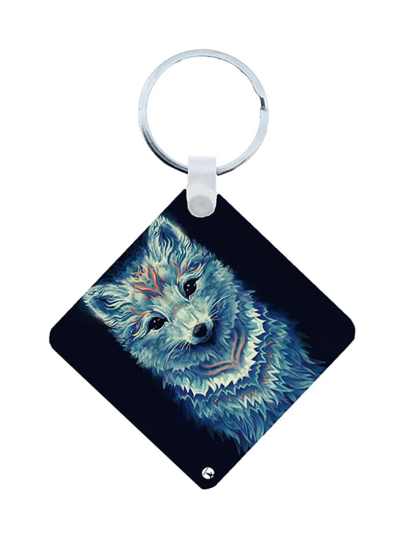 Wolf Wooden Keychain