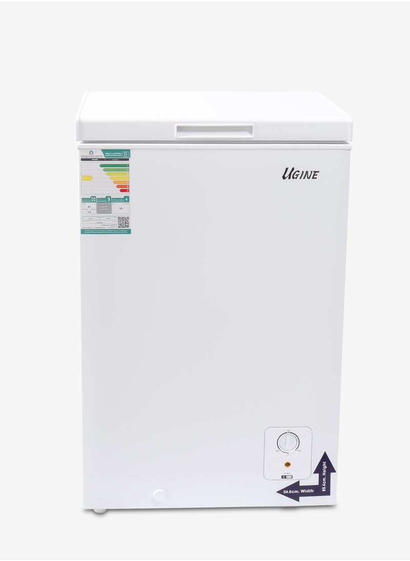 UGINE Ugine Chest Freezer 95 L, 3.3 Cu.Ft, De-Frost, White - UCFK95N  - Image 1
