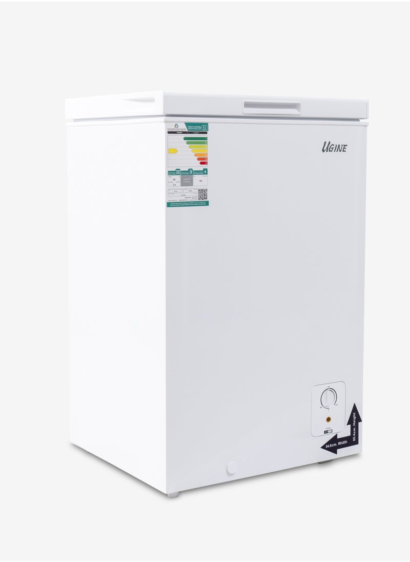 UGINE Ugine Chest Freezer 95 L, 3.3 Cu.Ft, De-Frost, White - UCFK95N  - Image 2