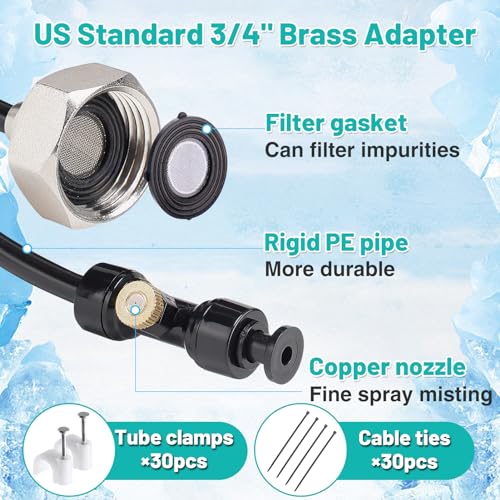 MADHOLLY Chicken Coop Cooling System for Poultry - Pre-Installed No Leakage Misting Hose with 26FT Line 7 Nozzles 3/4" Adapter, Chicken Coop Accessories for Summer Heat Backyard Garden - Image 5