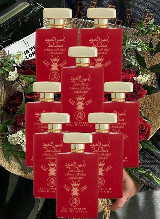 ALFAKHR 8 Pieces Ameer Al Oud Mukhallat Perfume 100ML - Image 1