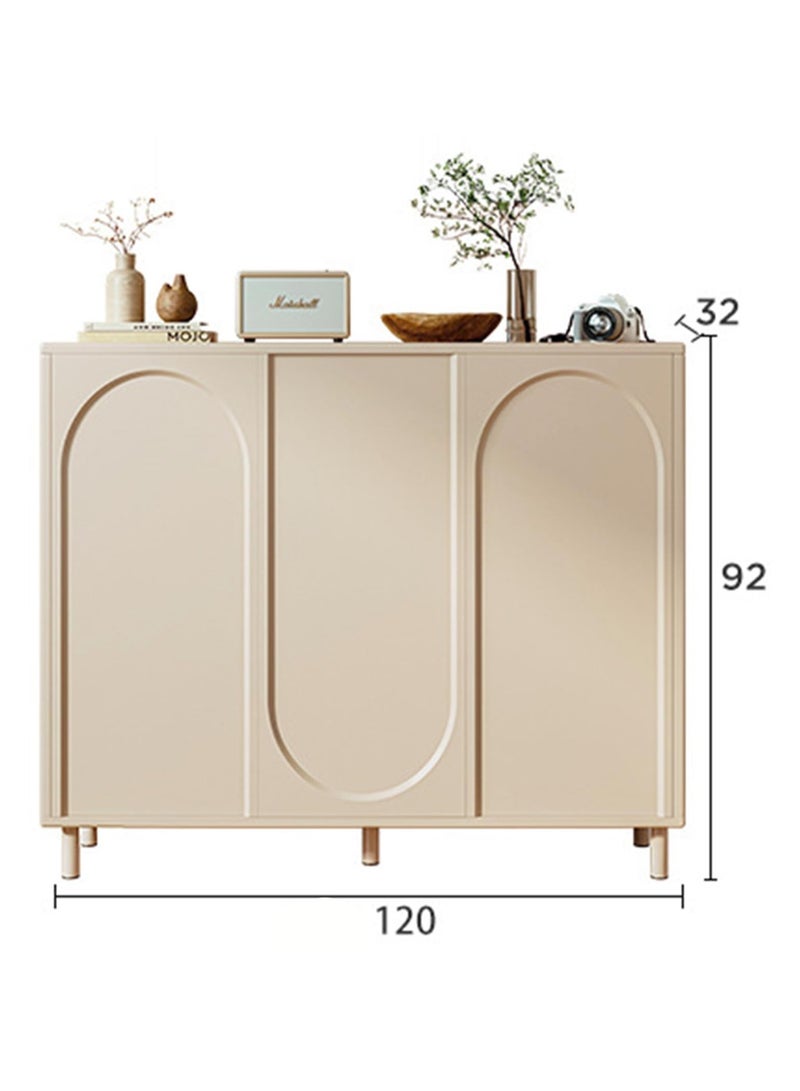 Blueland Wooden Shoe Cabinet, 120CM Free Standing Shoe Rack with Doors & Adjustable Partition, Entryway Closed Shoe Storage Organizer Shelf, Boots Stand, Wood-Made Home House Office Furniture  - Image 2