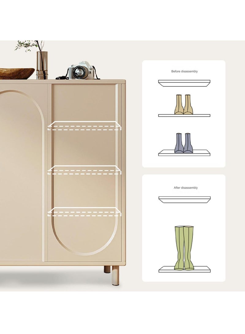 Blueland Wooden Shoe Cabinet, 120CM Free Standing Shoe Rack with Doors & Adjustable Partition, Entryway Closed Shoe Storage Organizer Shelf, Boots Stand, Wood-Made Home House Office Furniture  - Image 4