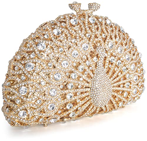 MOSSMON Peacock Luxury Rhinestone Crystal Evening Clutch Bag Sparkly Bride Wedding Party Purses for Women - Image 2