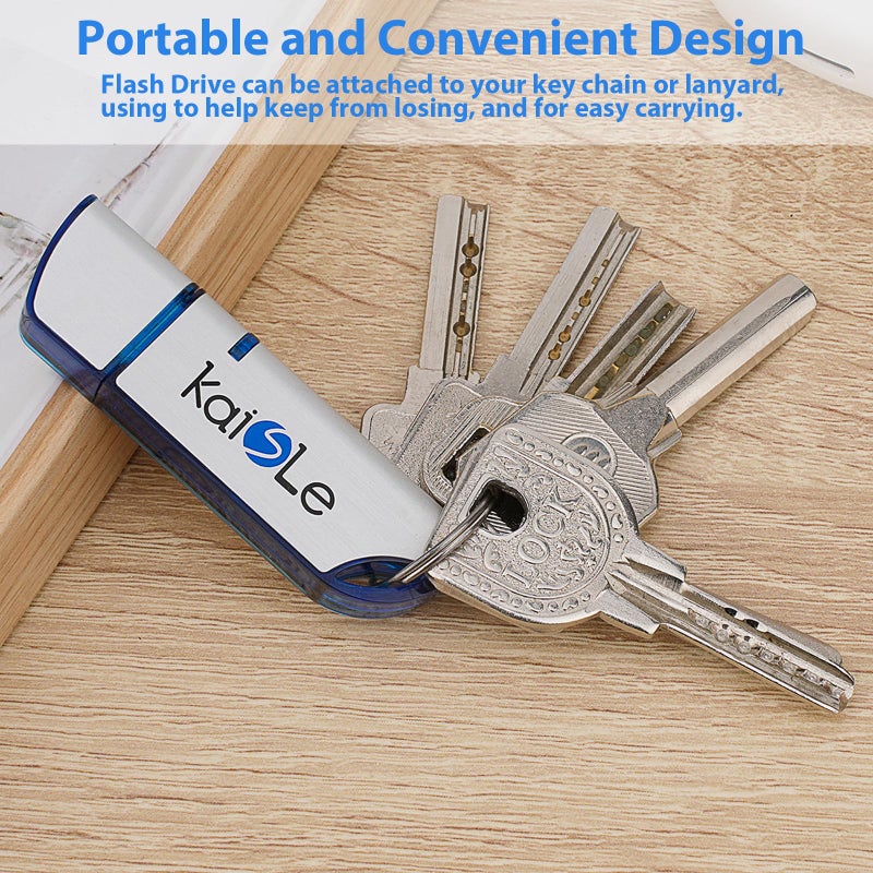 KAISLE 64GB USB Flash Drive, External USB Flash Memory Storage Thumb Drive, Portable Flashdrive with Keychain, 64 GB USB 2.0 Memory Stick exFAT Data Storage Jump Drives for Computers - Image 4