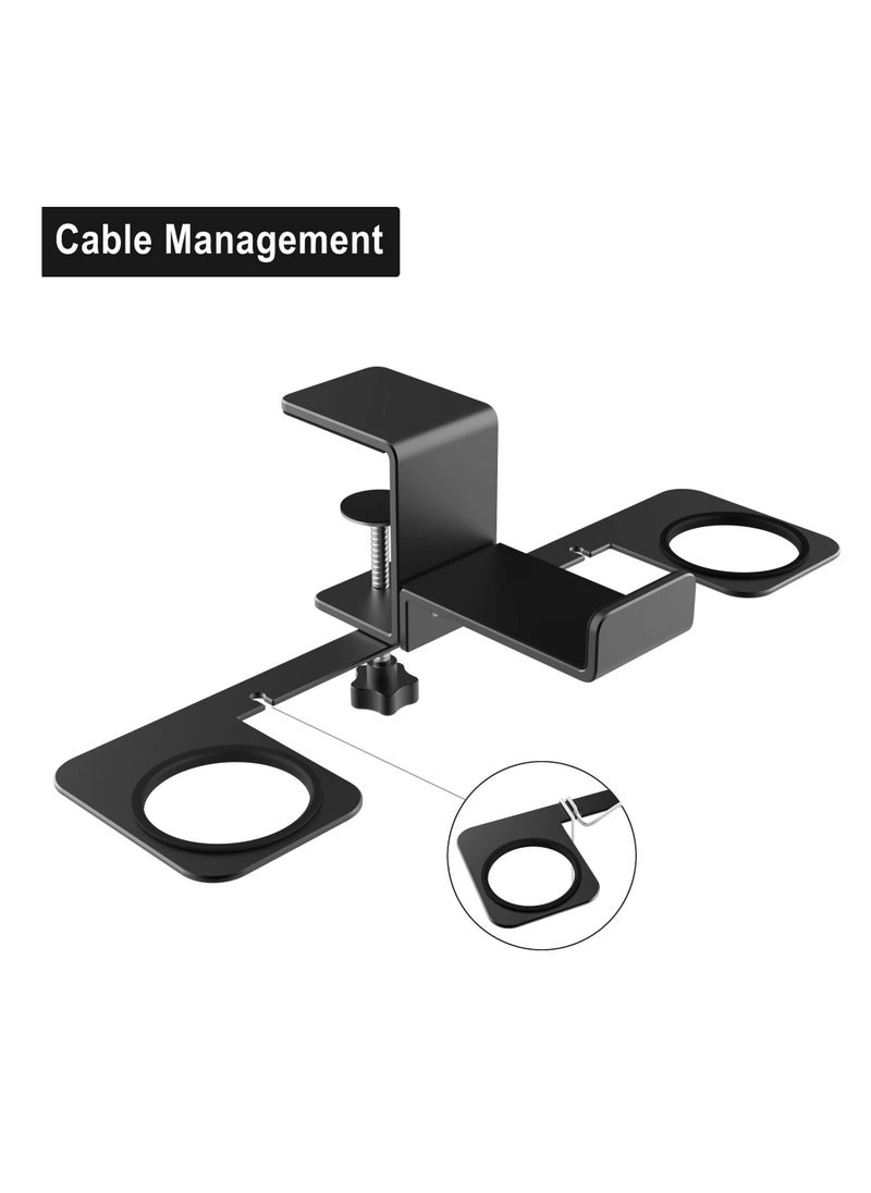 KASTWAVE - VR Stand, VR Display Holder Under Desk, Virtual Reality Headsets Metal Stand, Storage Hook Universal Clamp-on Desk Hanger Hooks, for Oculus Quest 2/Quest/Rift S, HTC Vive Pro, PSVR 2 - Image 1