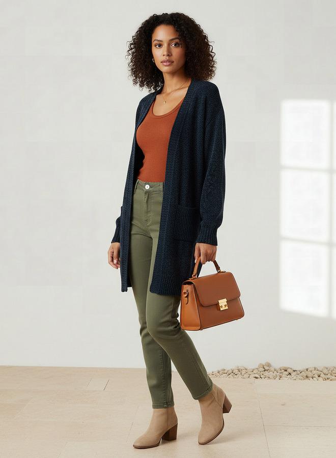 2Xtremz Longline Open Front Chenille Cardigan - Image 2