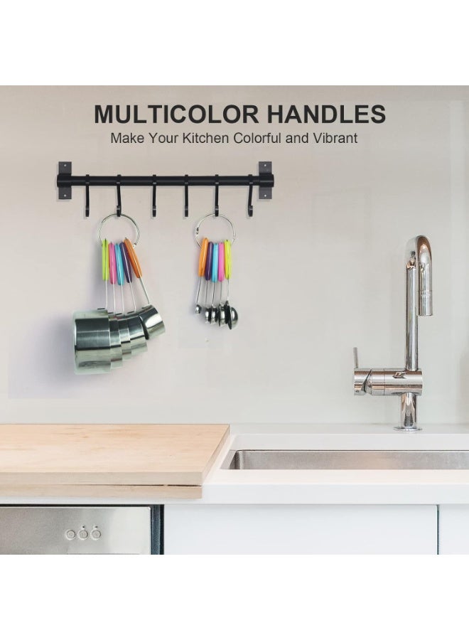 Bukela 10 Piece Measuring Cups and Measuring Spoons Set with Detachable Ring – Stainless Steel Stackable 5 Cups 5 Spoons with Silicone Grip Handle to Measure Dry Liquid Food for Cooking or Baking - Image 2