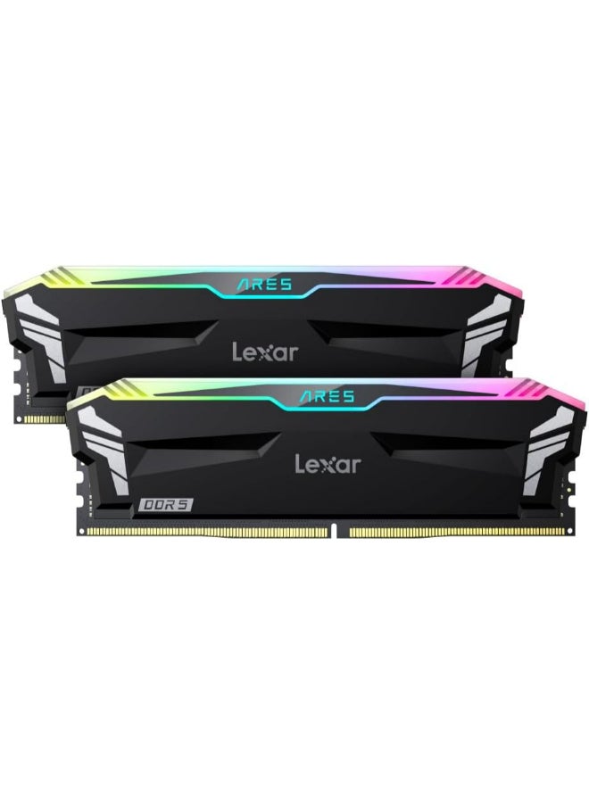 ليكسار ذاكرة RAM DDR5 RGB سعة 32 جيجابايت (2x16 جيجابايت) بتردد 6400 ميجاهرتز CL32 1.4 فولت - متوافقة مع Intel XMP 3.0 و AMD Expo | LD5EU016G-R6400GDLA - Image 1