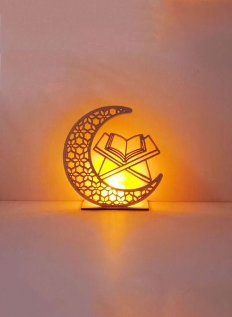 Moon Book Ornamented Wooden Eid DIY Ramadan Lamp 15 x 15 x 6 Cm - Image 4