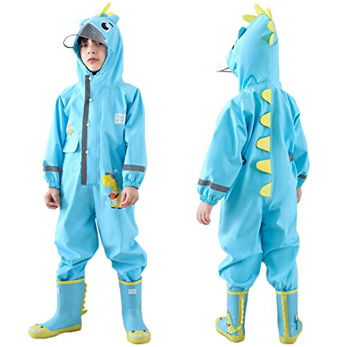 Fewlby Kids Toddler Boys Girls Rain Suit Waterproof One Piece Coverall S Size 1-2 Years - Image 1