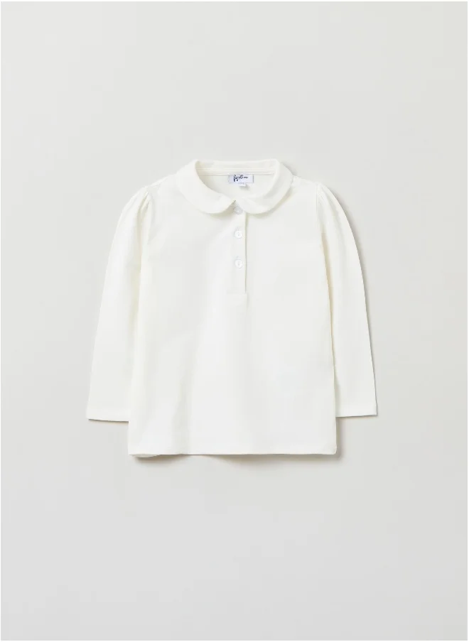 او في اس Solid colour stretch cotton polo shirt