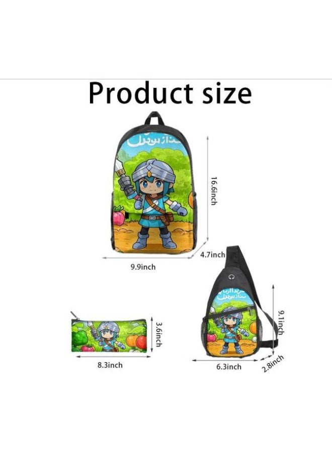 Universal cartoon new three-piece schoolbag - 454  - Image 3