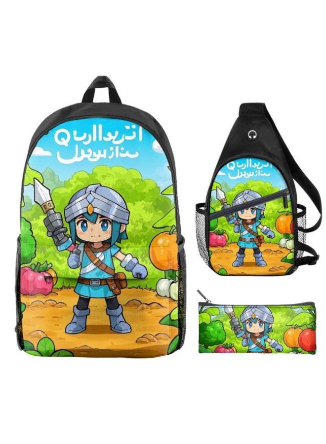 Universal cartoon new three-piece schoolbag - 454  - Image 1