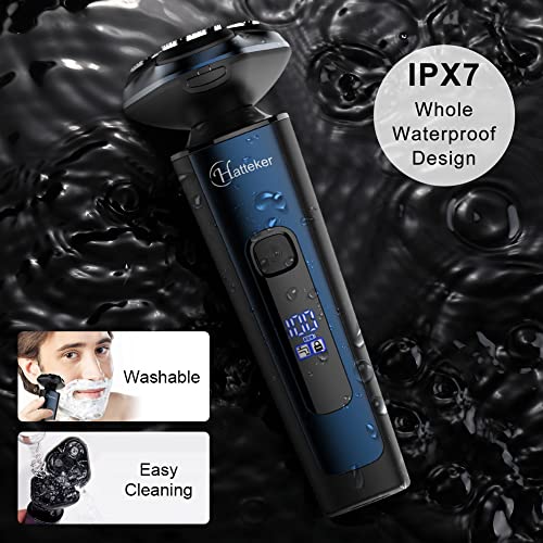 Hatteker Mens Electric Shavers Razor Beard Trimmer Rotary Facail Head Shaver for Men Sideburn Trimmer Nose Trimmer Wet Dry IPX7 Waterproof Rechargeable Cordless 3 in 1 - Image 5
