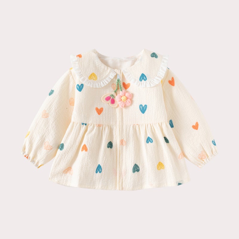2025 Girls' Topss Long Sleeve Cardigans Fashionable And Cute Baby Girl Love Easiest For Match Tops One-Year-Old Gifts - Image 3