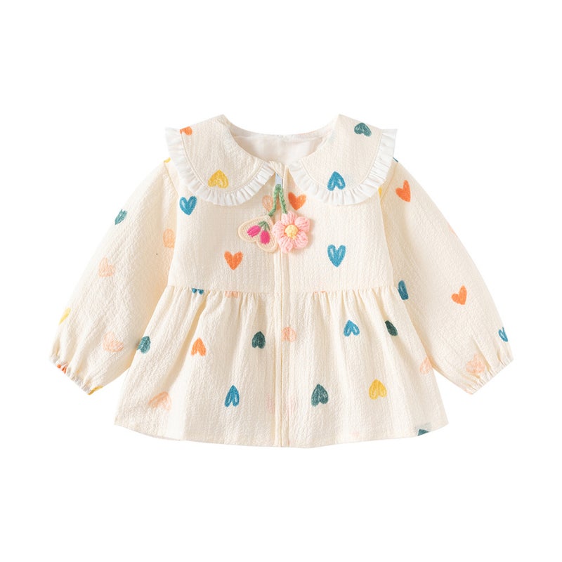 2025 Girls' Topss Long Sleeve Cardigans Fashionable And Cute Baby Girl Love Easiest For Match Tops One-Year-Old Gifts - Image 1