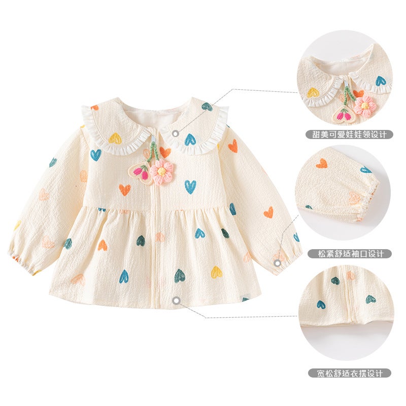 2025 Girls' Topss Long Sleeve Cardigans Fashionable And Cute Baby Girl Love Easiest For Match Tops One-Year-Old Gifts - Image 2
