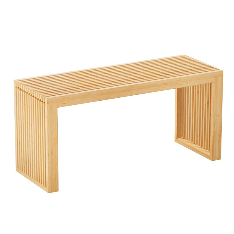 APRTAT Bamboo Dining Bench Indoor Long Entryway Shoe Rack Benchs,Outdoor Modern Wood Benches 35 Inch Bamboo Bench for Living Room Hallway Bedroom Bathroom - Image 1