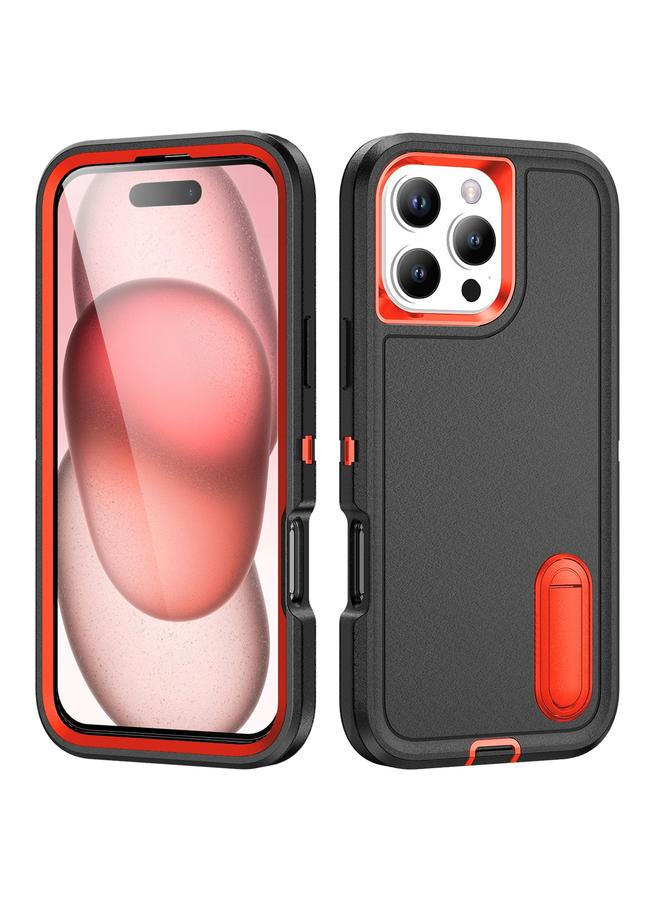 S-TOP Case For iPhone 16 Pro Rugged PC + Silicone Phone Case with Holder - Image 1