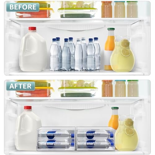 Sorbus Water Bottle Organizer for Fridge with Lid – Holds 9 Bottles – Stackable Drink Organizer for Refrigerator, Pantry, or Countertop – Clear BPA-Free Plastic Bottle Storage Holder - Image 5